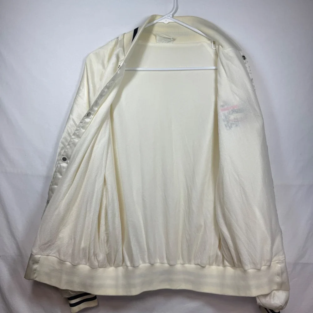 Vintage Daytona Nascar Racing Jacket Cream Satin Bomber Menswear Sz M/L‎